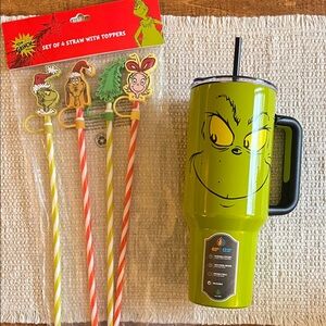 Dr. Seuss Grinch 40oz SS Quencher Tumbler with Straw Set